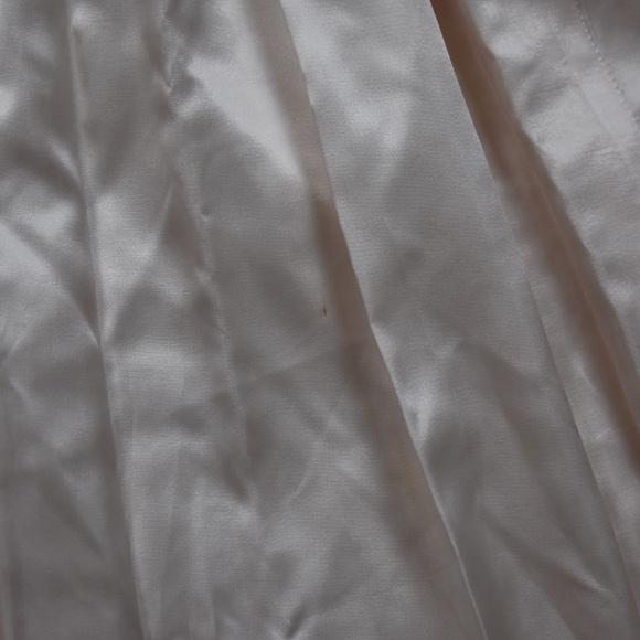 SOLD 70s Satin Bridesmaid Party Prom Dress Off Shoulder Puff Sleeve Coquette VTG - Picture 6 of 6